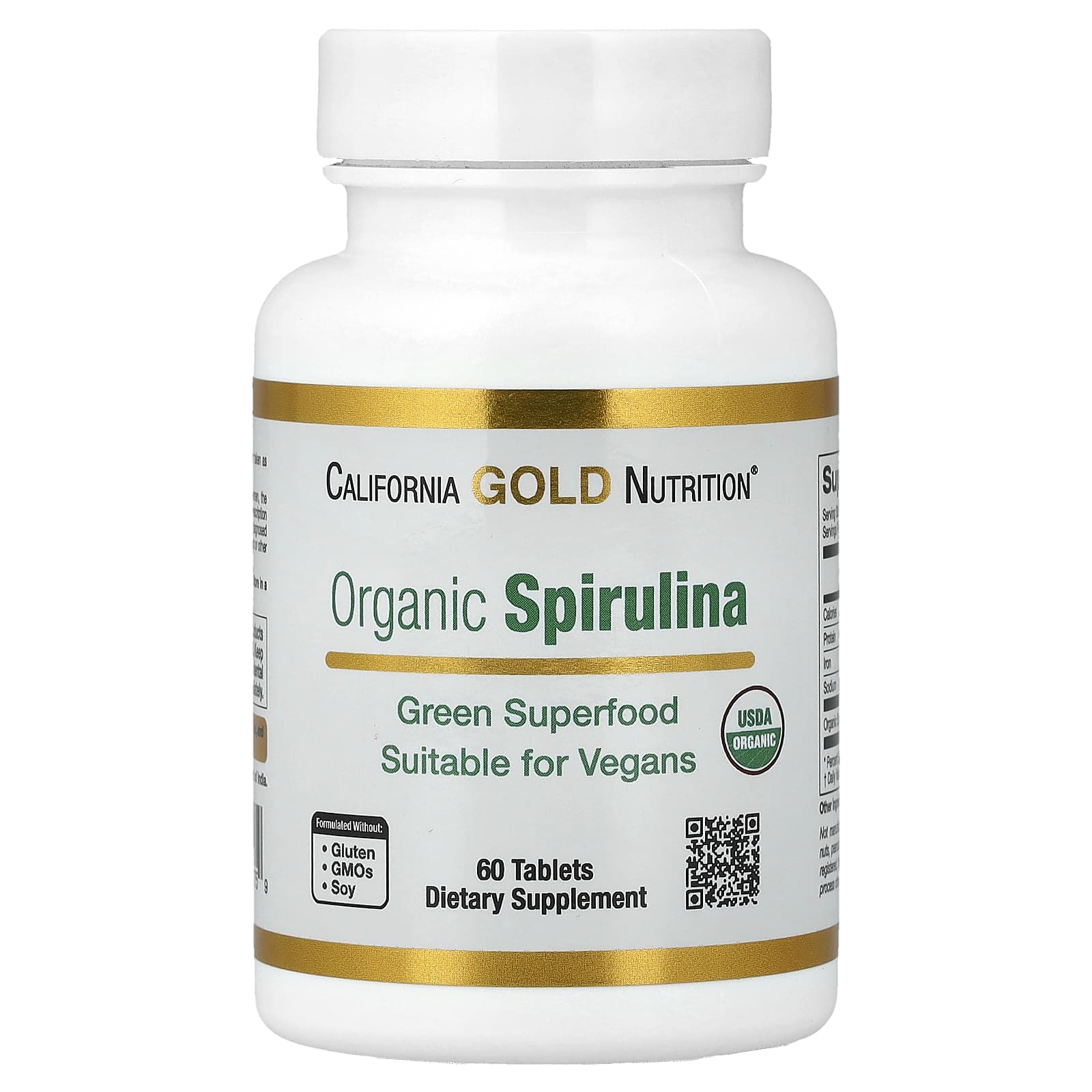 Спирулина California Gold Nutrition Organic, 500 мг, 60 таблеток — фото 3