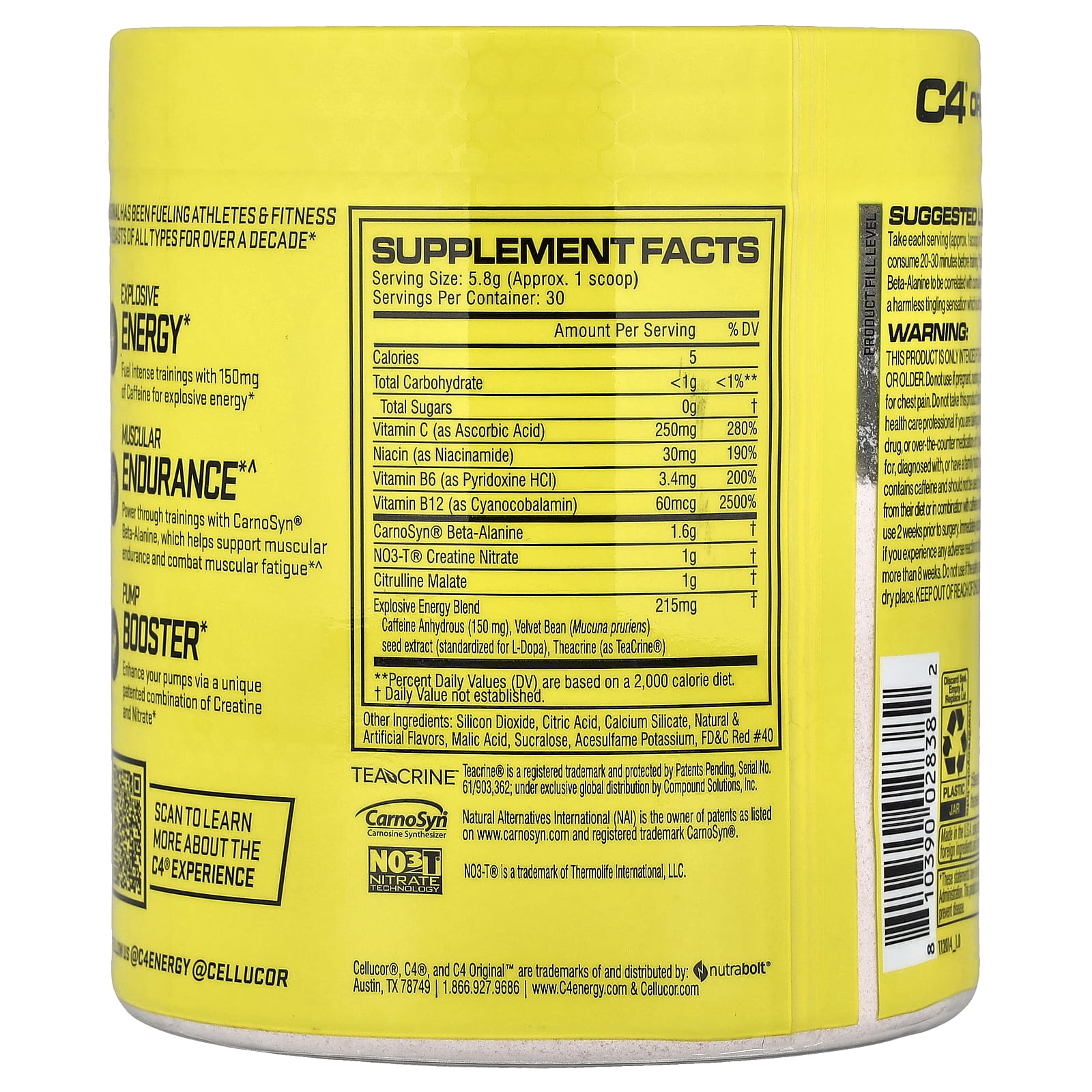 Предтренировочный комплекс C4 / Cellucor C4® Original, вкус Cherry Limeade, 174 г — фото 2