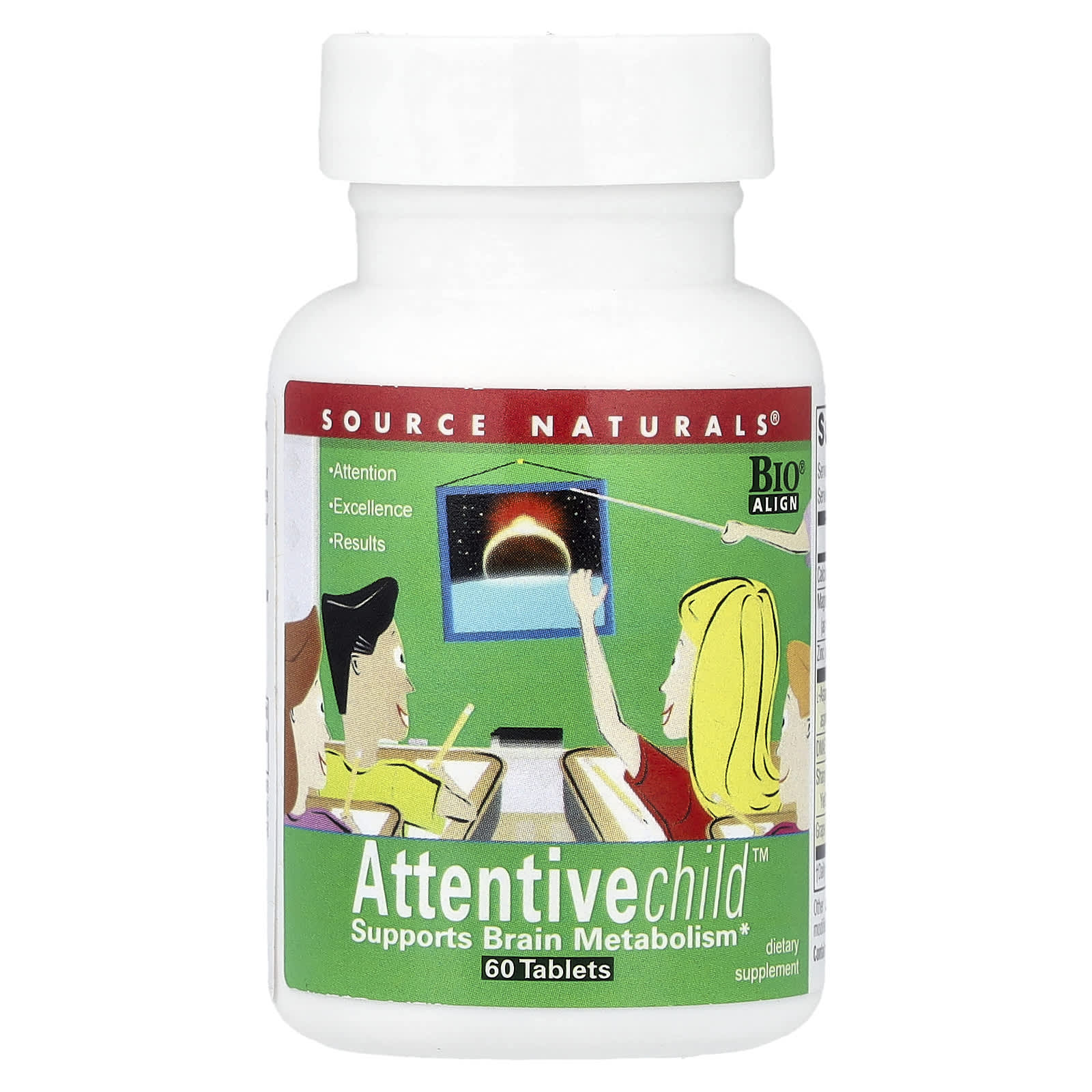 Детский комплекс Attentive Child Source Naturals™, 60 таблеток
