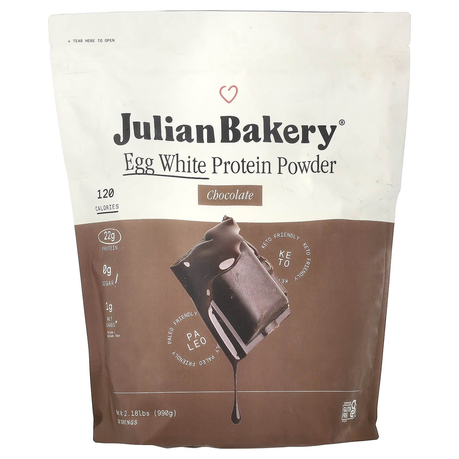 Протеиновый порошок Julian Bakery Egg White, вкус Chocolate, 990 г