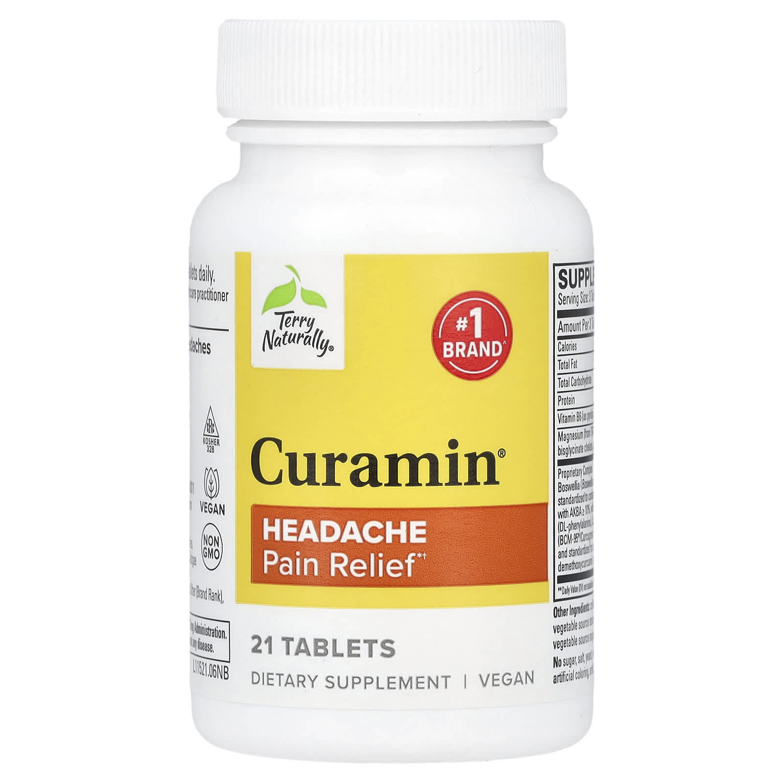 Куркуминоидный комплекс Curamin Terry Naturally® Headache Pain Relief, 21 таблеток