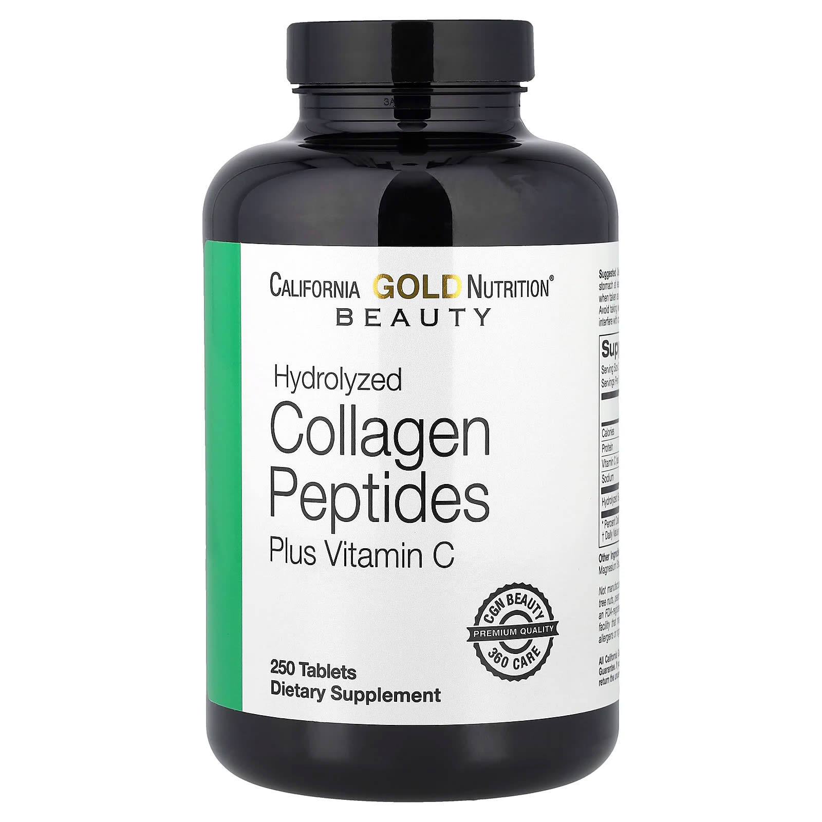 Витамин C California Gold Nutrition Hydrolyzed Collagen Peptides Type I & III and, 250 таблеток — фото 4