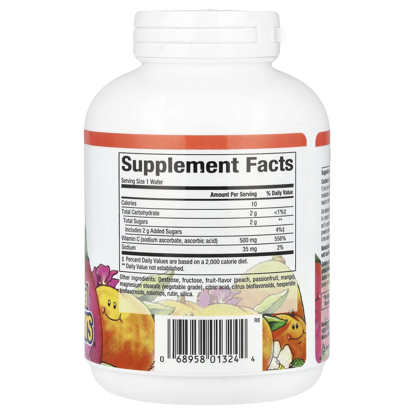 Витамин C Natural Factors Fruit-Flavor Chew Peach Passionfruit and Mango, оттенок 90 Chewable Wafers, 500 мг, жевательные добавки — фото 2