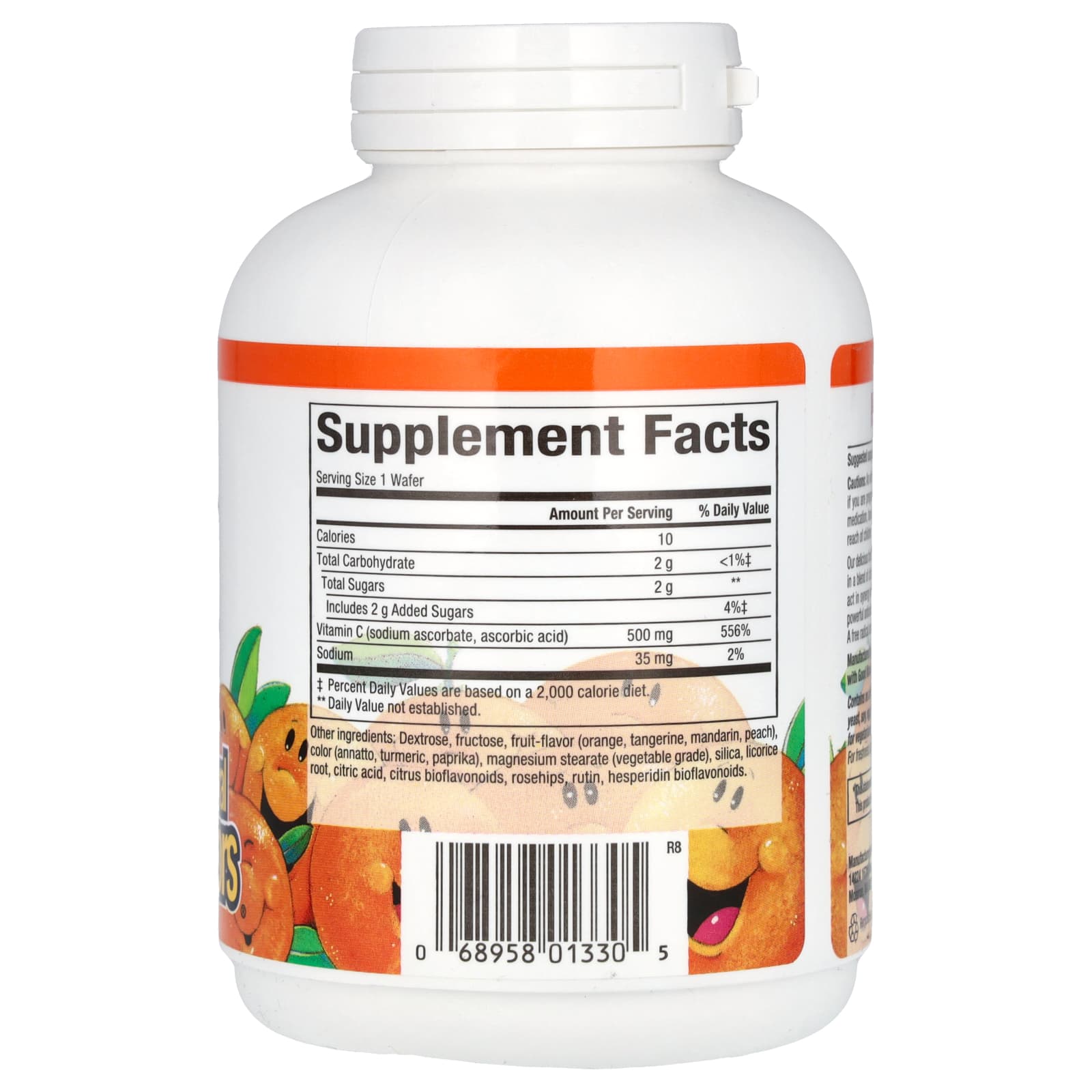 Витамин C Natural Factors Fruit-Flavor Chew Tangy Orange, оттенок 90 Chewable Wafers, 500 мг, жевательные добавки — фото 2