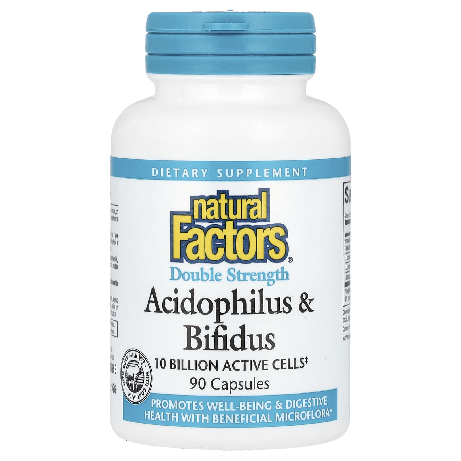 Пробиотик ацидофилус Natural Factors & Bifidus, 10 млрд КОЕ, 90 капсул
