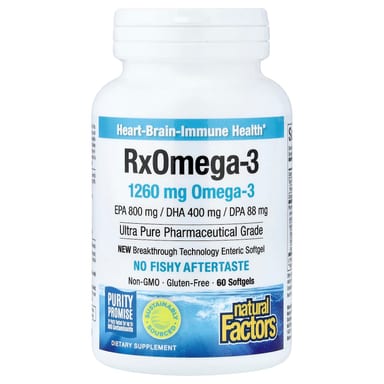 Омега-3 RxOmega Natural Factors RxOmega-3, 630 мг, 60 мягких капсул