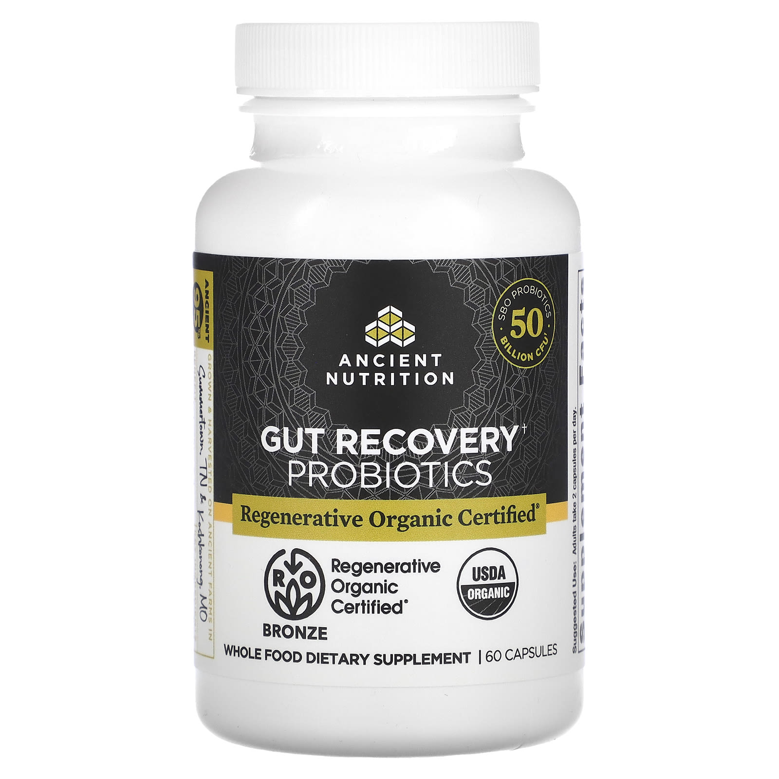 Пробиотик Ancient Nutrition Gut Recovery, 25 млрд КОЕ, 60 капсул