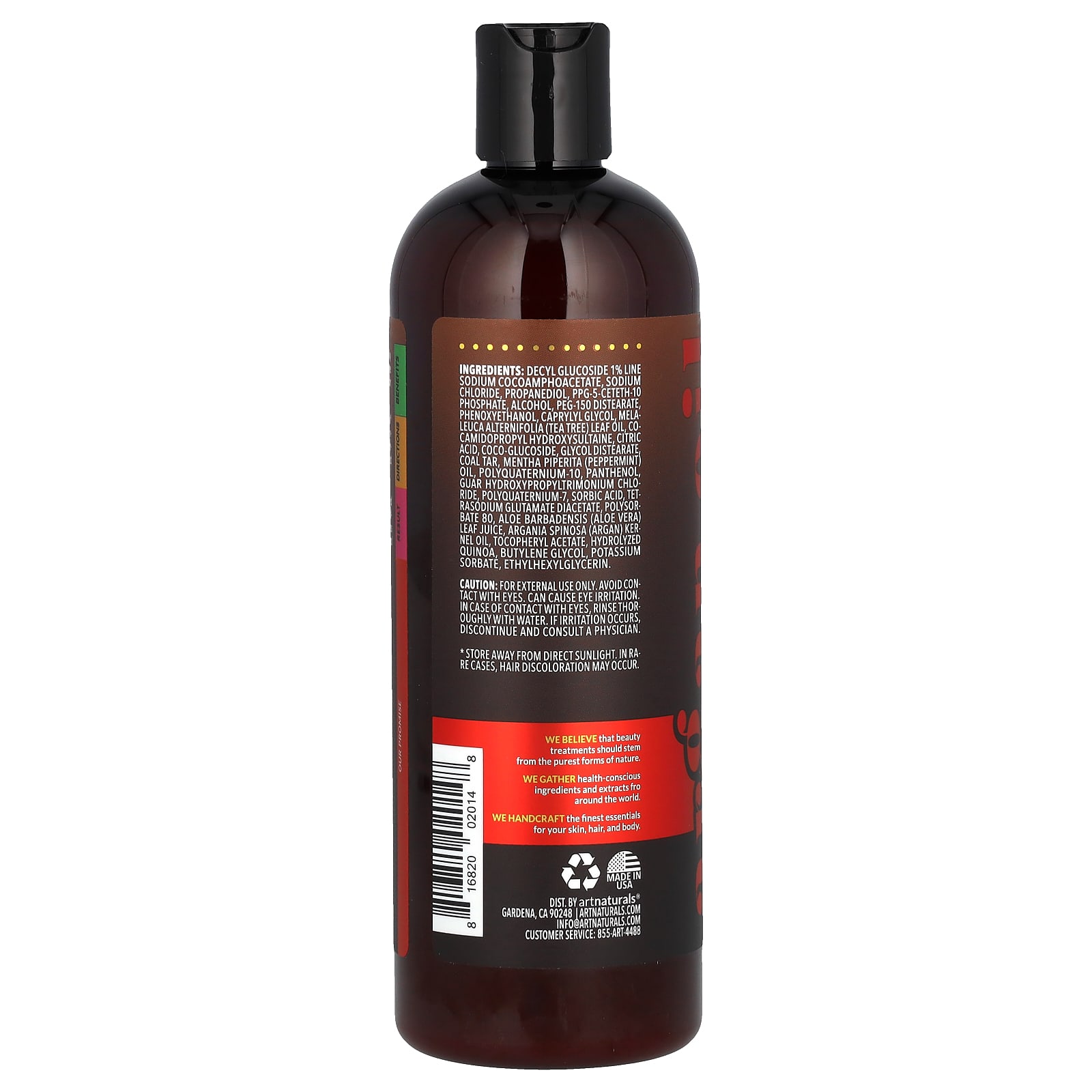 Шампунь artnaturals Scalp 18 Coal Tar Formula, 473 мл — фото 2