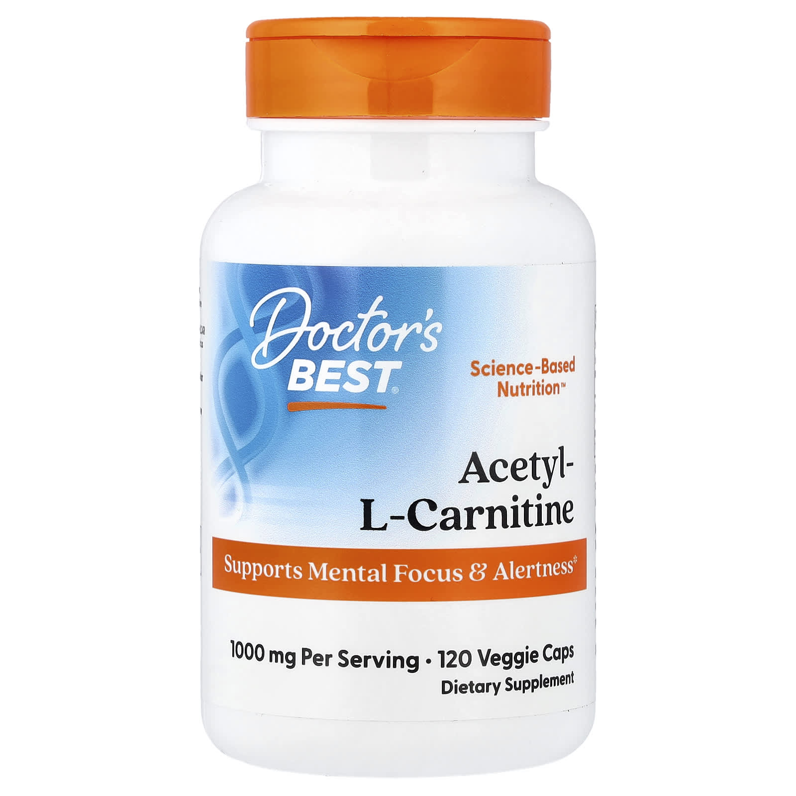 Ацетил-L-карнитин Doctor's Best Acetyl-L-Carnitine, 500 мг, 120 растительных капсул