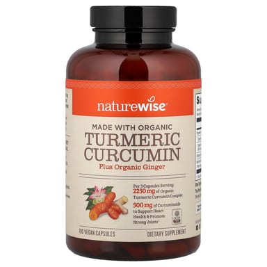 Куркумин NatureWise Organic Turmeric, 180 растительных капсул