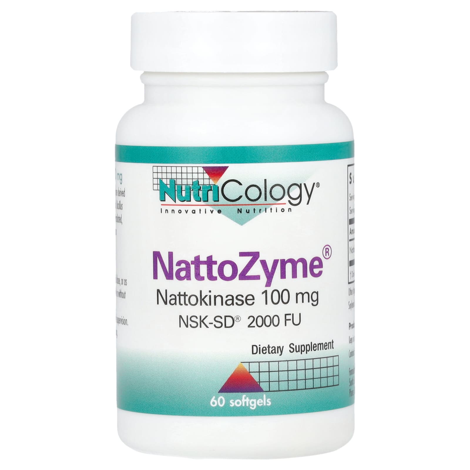 Наттокиназа Nutricology NattoZyme®, 100 мг, 60 мягких капсул