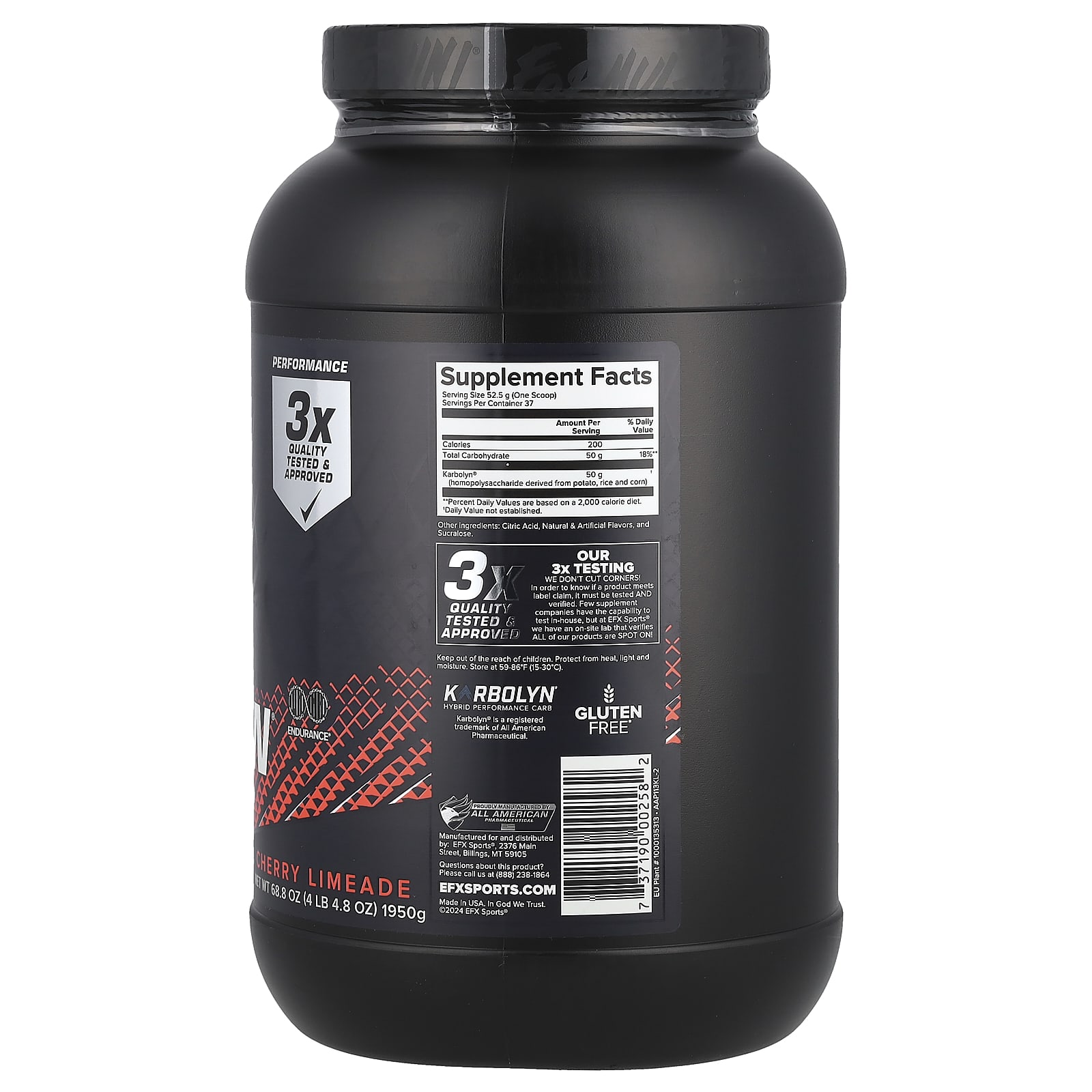 Углеводный комплекс Karbolyn EFX Sports, вкус Cherry Limeade, 1950 г — фото 2