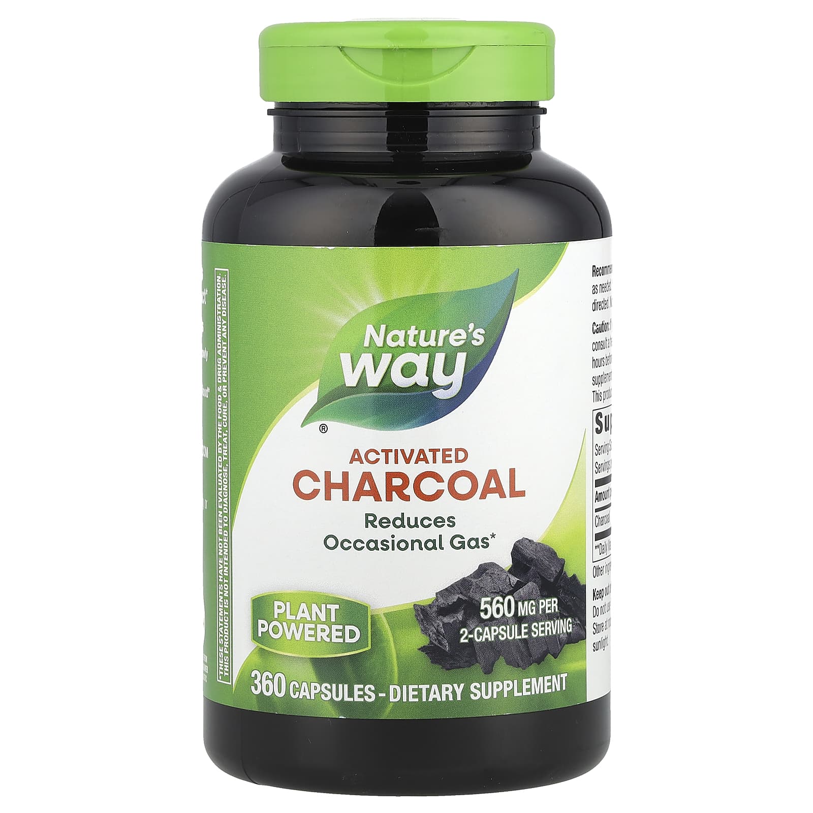Активированный уголь Nature's Way, 280 мг, 360 капсул