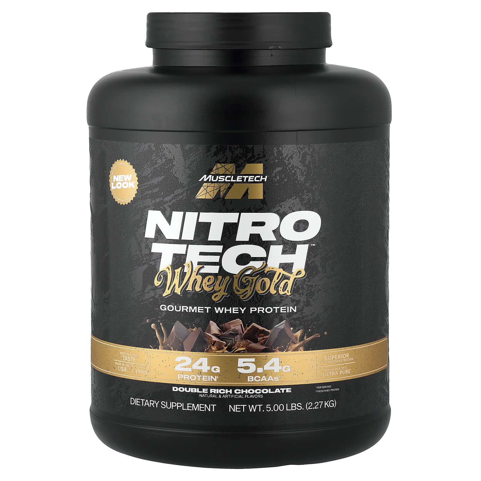 Сывороточный протеин MuscleTech Nitro-Tech™ Whey Gold Gourmet, вкус Double Rich Chocolate, 2.27 кг
