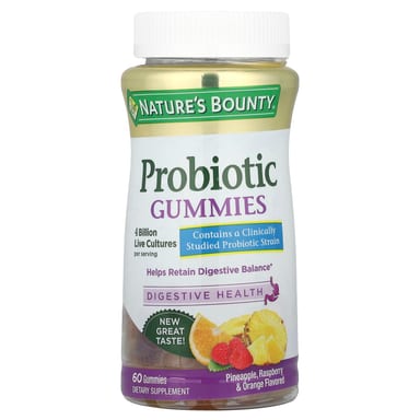 Пробиотик Nature's Bounty Gummies Pineapple Raspberry & Orange, вкус Pineapple, Raspberry & Orange, 60 жевательных пастилок