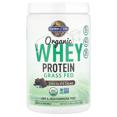 Сывороточный протеин Garden of Life Organic Grass-Fed, вкус Chocolate Cacao, 396 г