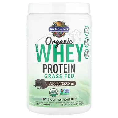 Фото товара: Сывороточный протеин Garden of Life Organic Grass-Fed, Chocolate Cacao, 396 г