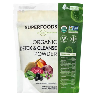 Порошок MRM Nutrition Organic Detox & Cleanse Peach Mango, 120 г