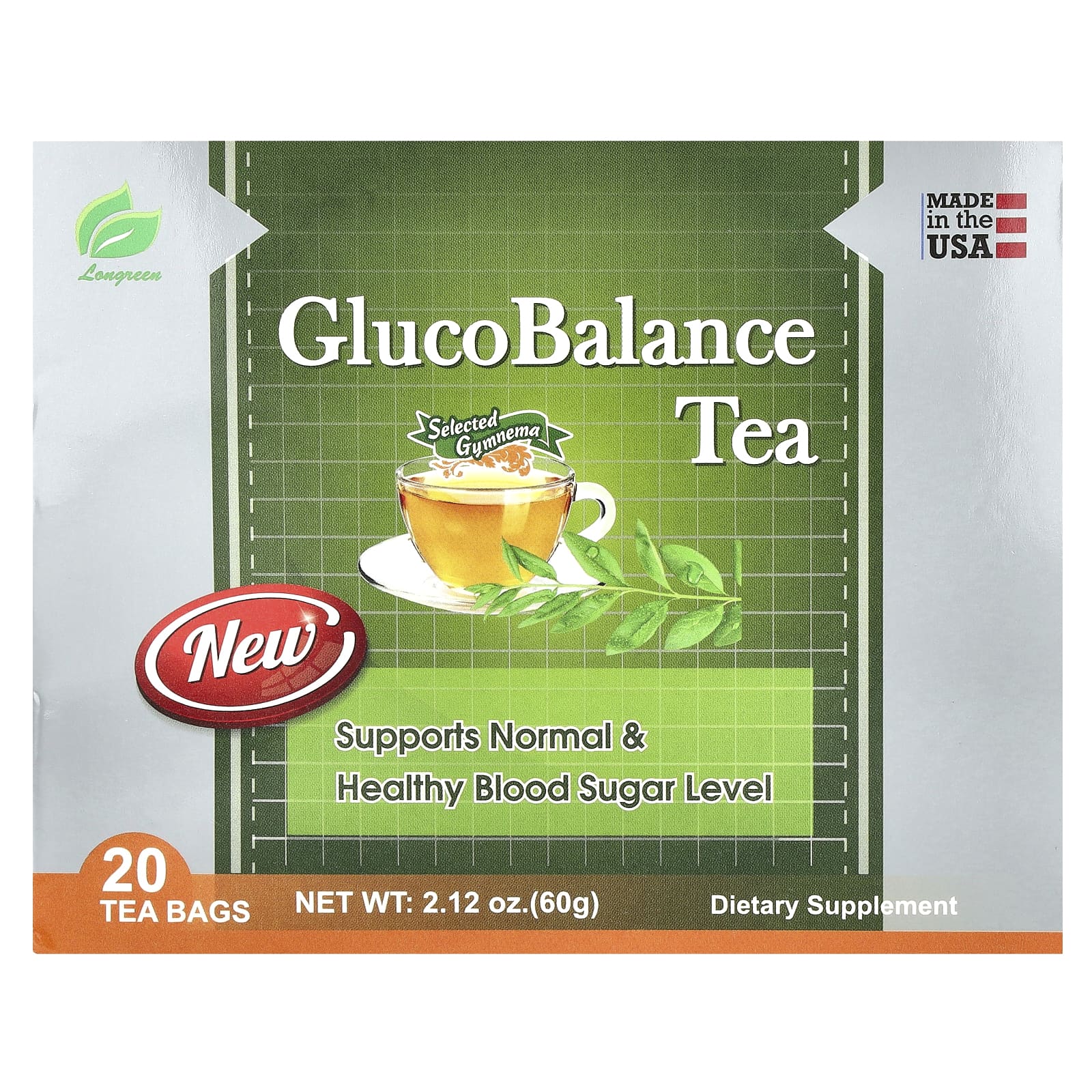 Чайные пакетики Longreen GlucoBalance Tea 20, 60 г