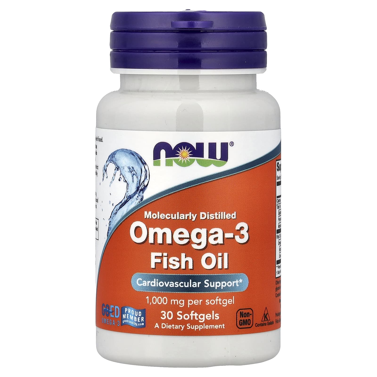 Рыбий жир NOW Foods Omega-3, 1 г, 30 мягких капсул