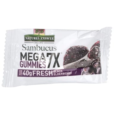 Бузина Nature's Answer Mega Gummies 7X Strength™ 30 /Vegan Gummies, 202 мг, жевательные пастилки