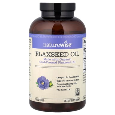 Льняное масло NatureWise, 240 мягких капсул