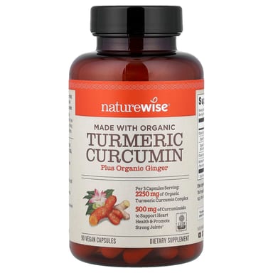 Куркумин NatureWise Organic Turmeric, 90 растительных капсул