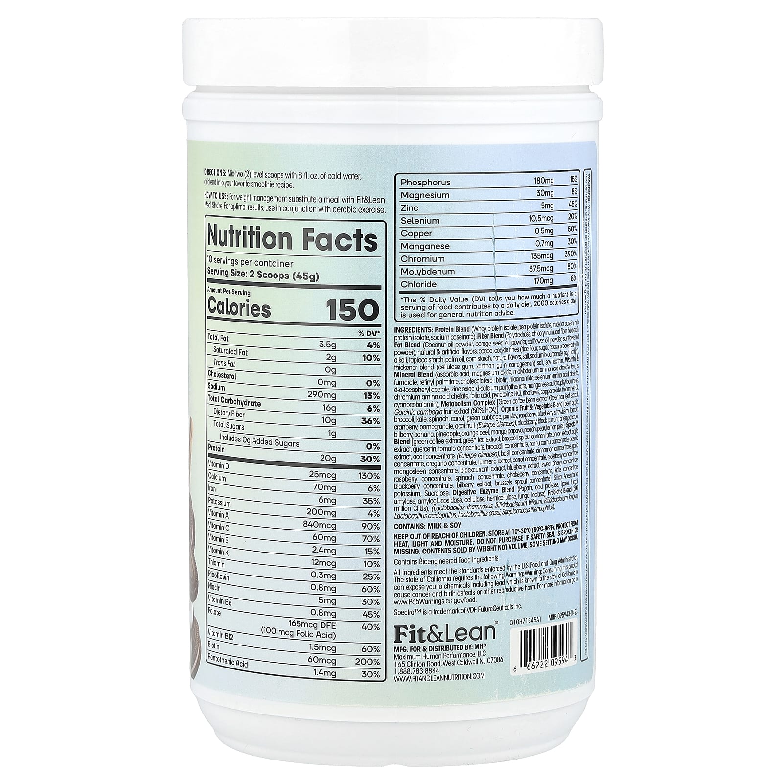 Печенье Fit & Lean Meal Shake Complete Fitness Nutrition & Cream, 450 г, крем — фото 2