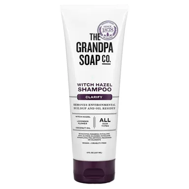 Фото товара: Шампунь The Grandpa Soap Co. Witch Hazel All Hair Types, Clarify, 237 мл