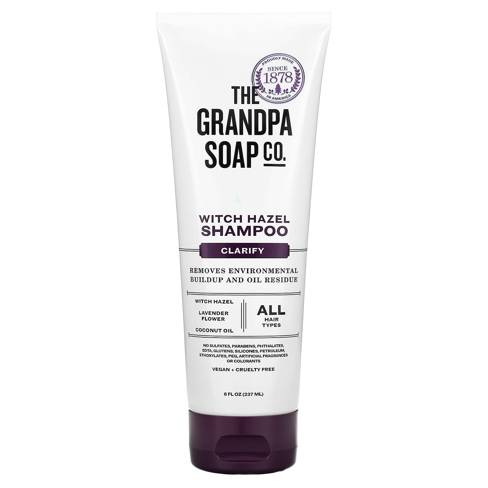 Шампунь The Grandpa Soap Co. Witch Hazel All Hair Types, оттенок Clarify, 237 мл