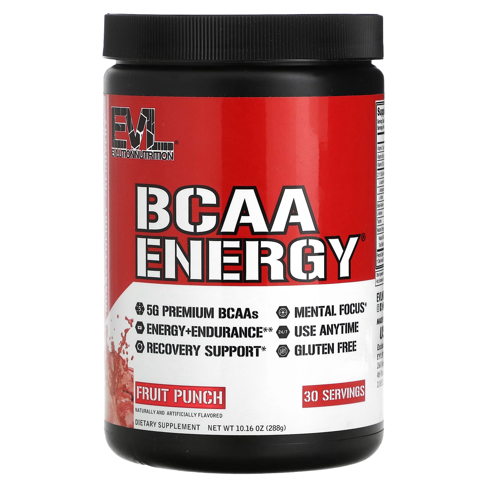 BCAA EVLution Nutrition Energy®, вкус Fruit Punch, 288 г