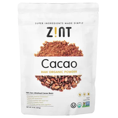 Фото товара: Порошок Zint Raw Organic, какао, 227 г