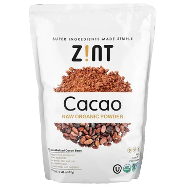 Фото товара: Порошок Zint Raw Organic, какао, 907 г