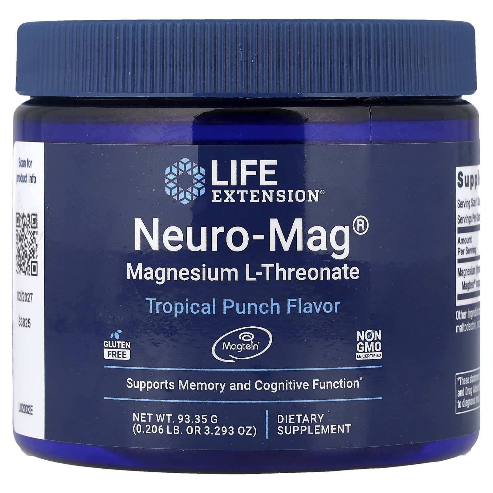 Магний Life Extension Neuro-Mag® L-Threonate Tropical Punch, 93.35 г