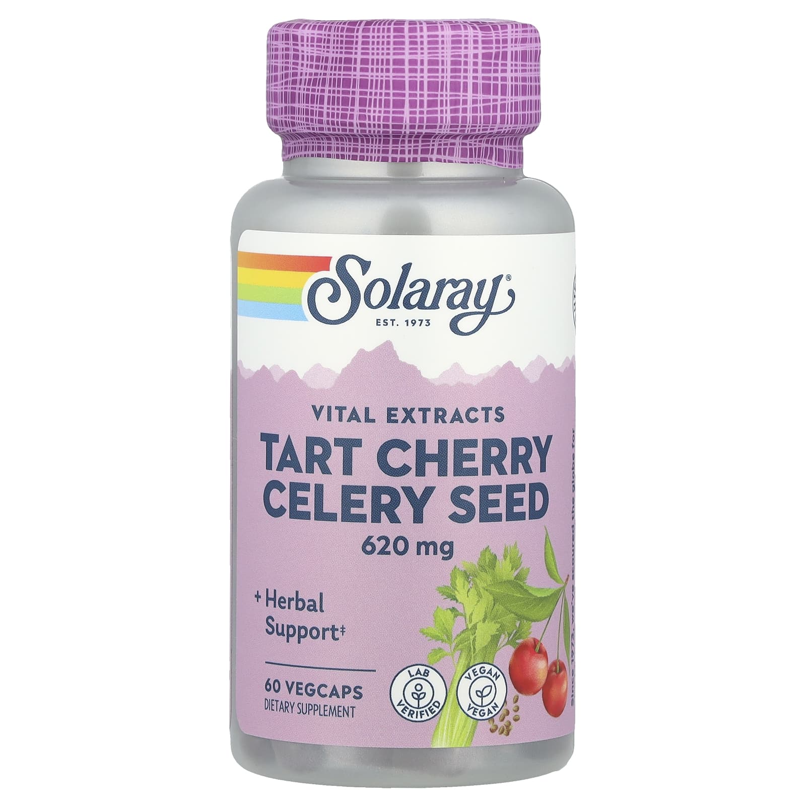 Семена сельдерея Solaray, вкус Tart Cherry Celery Seed, 60 растительных капсул