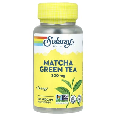 Зеленый чай Solaray Matcha, 300 мг, 100 растительных капсул