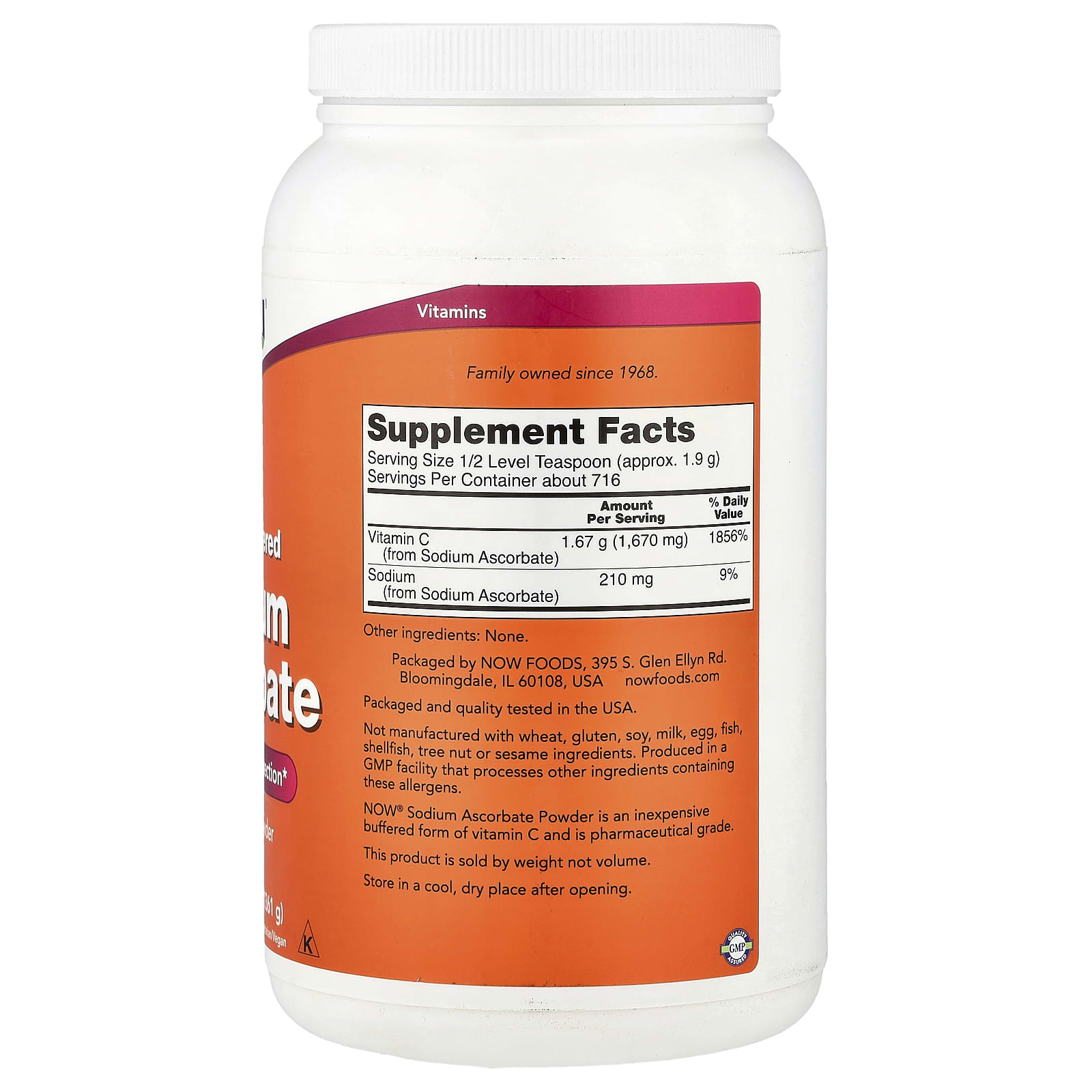 Порошок NOW Foods Sodium Ascorbate, 1361 г — фото 2