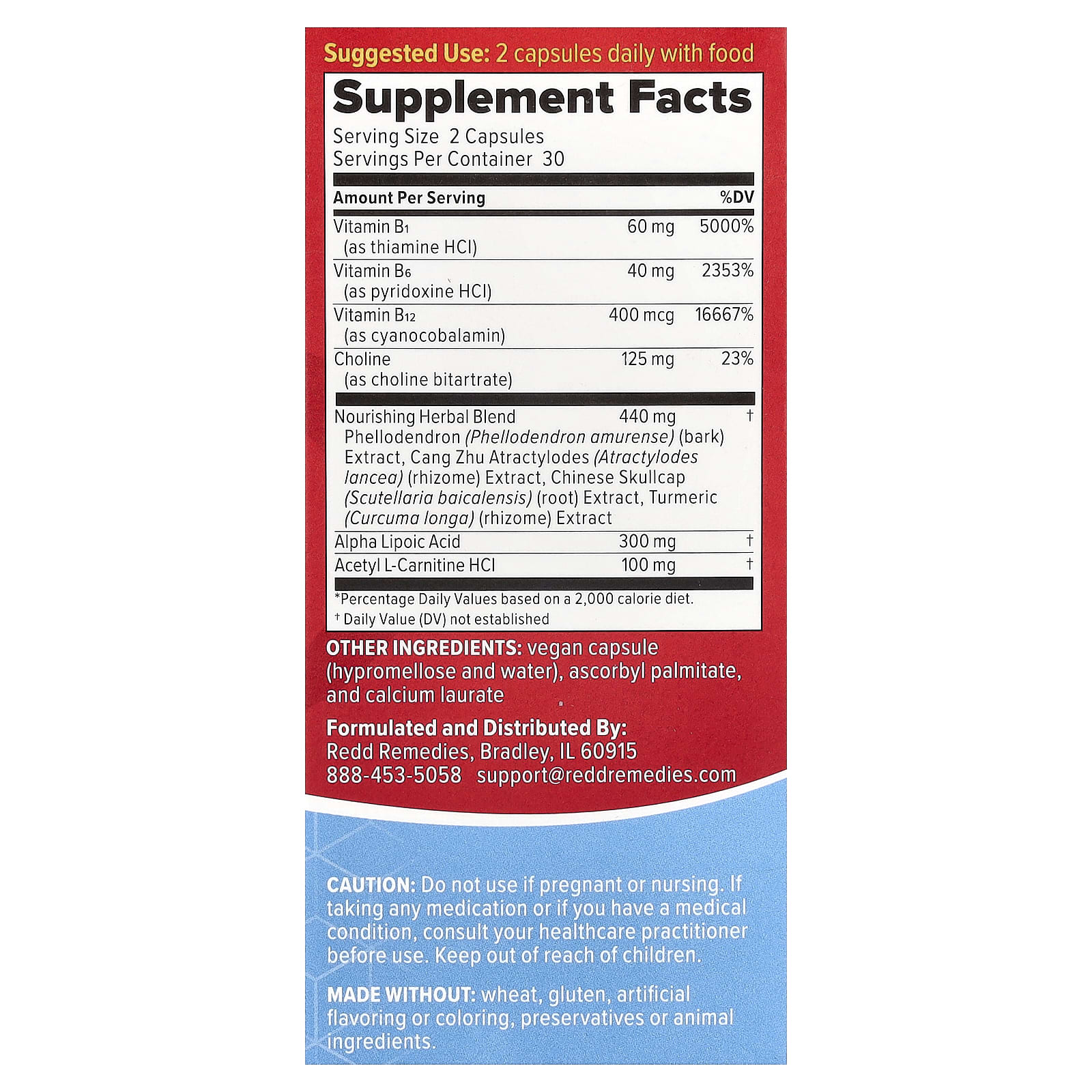 Nerve Shield™ Redd Remedies, 60 веганских капсул — фото 3