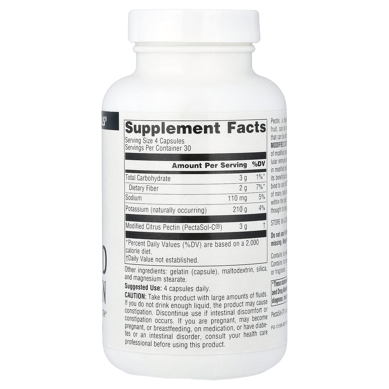 Модифицированный цитрусовый пектин Source Naturals PectImmune™, вкус Modified Citrus Pectin, 120 капсул — фото 2