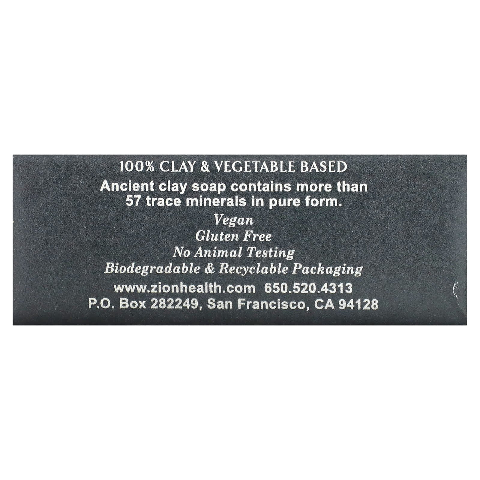 Мыло Zion Health Ancient Clay Soap Activated Charcoal, 170 г — фото 2