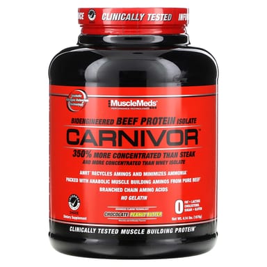 Арахисовая паста MuscleMeds Carnivor Bioengineered Beef Protein Isolate, вкус Chocolate Peanut Butter, 876 г