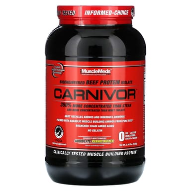 Арахисовая паста MuscleMeds Carnivor Bioengineered Beef Protein Isolate, вкус Chocolate Peanut Butter, 938 г