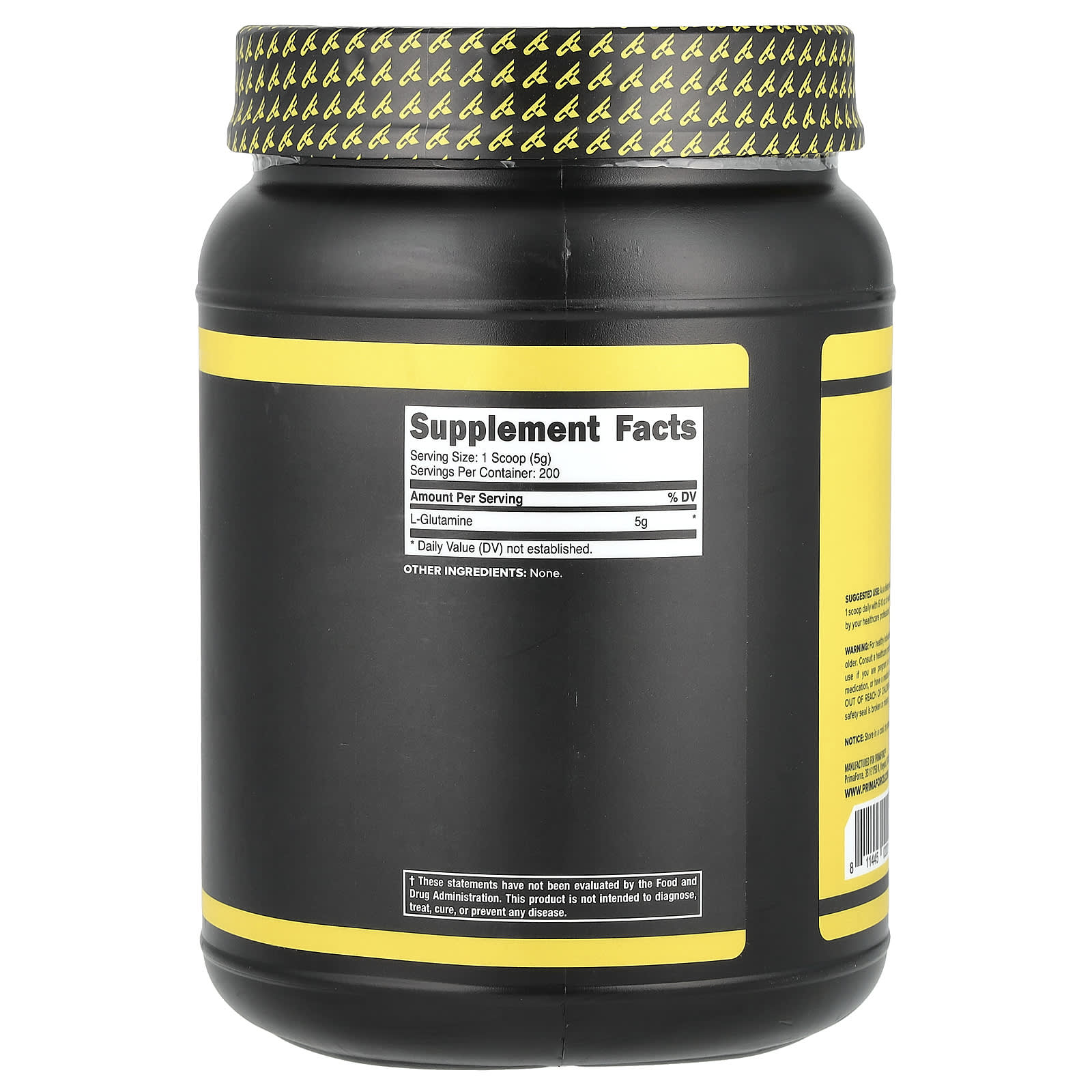 L-глютамин Primaforce L-Glutamine, без вкуса, 1 кг, порошок — фото 2