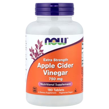 Яблочный уксус NOW Foods, вкус Apple Cider Vinegar, 750 мг, 180 таблеток