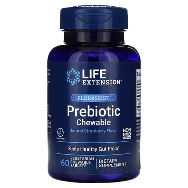 Пребиотик Life Extension Florassist Chewable, вкус Natural Strawberry, 1400 мг, жевательные таблетки