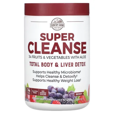 Фото товара: Комплекс для очищения Super Cleanse Country Farms, вкус «ягоды», 280 г