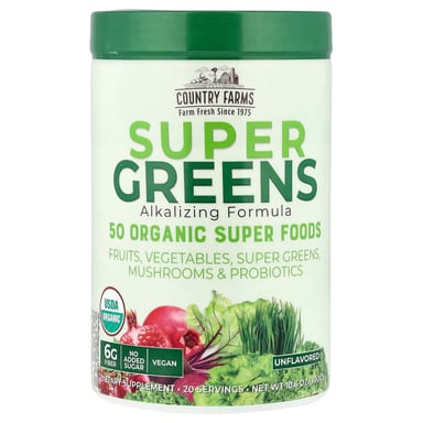 Комплекс Country Farms Super Greens Alkalizing, без вкуса, 300 г