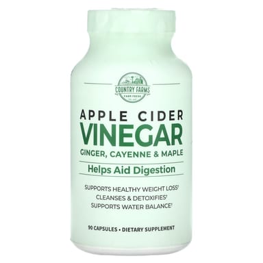 Яблочный уксус Country Farms Ginger Cayenne & Maple, вкус Apple Cider Vinegar, 90 капсул