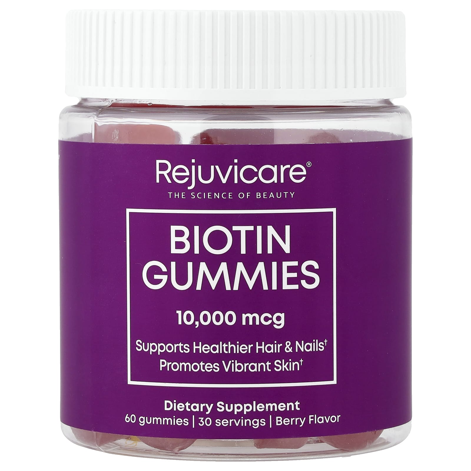 Биотин Rejuvicare Gummies, вкус Berry, 5000 мкг, 60 жевательных пастилок