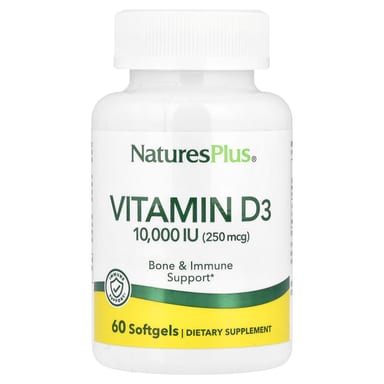 Витамин D3 NaturesPlus, 250 мкг (10000 МЕ), 60 мягких капсул